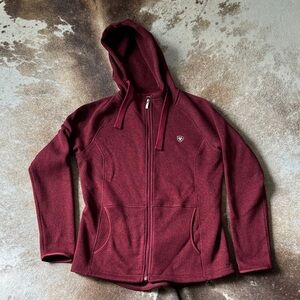 Ariat Women's Deep Red Hooded Mid-Weight Sweater Jacket